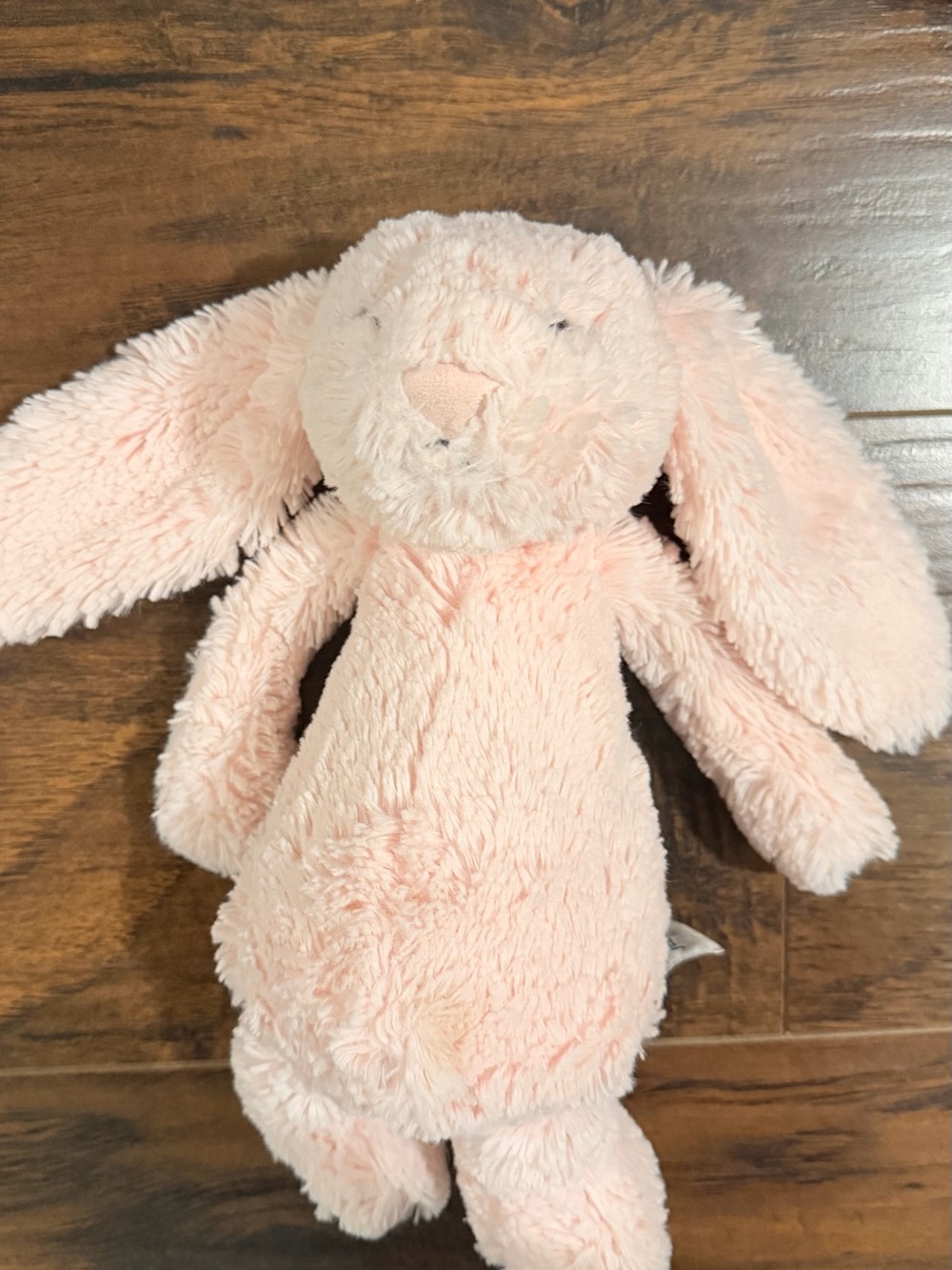 Jelly cat pink bashful bunny with rattle with white tail